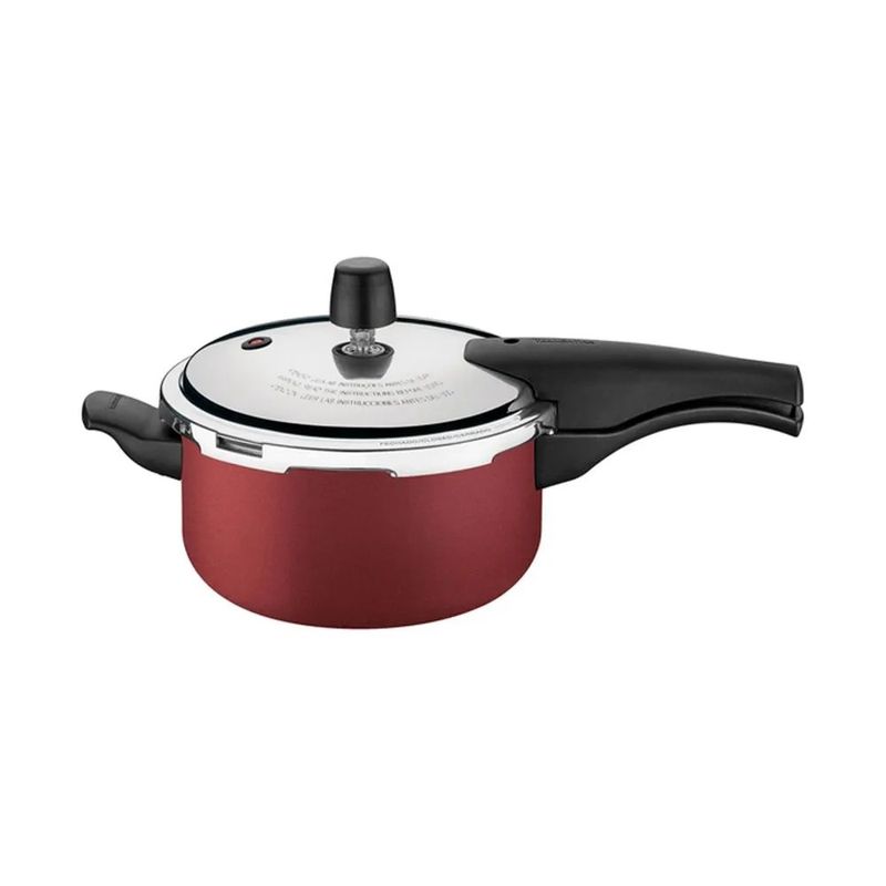 TRAMONTINA - OLLA A PRESIÓN TRAMONTINA DE 24 CM DE DIAMETRO 6LT VANCOUVER ROJO