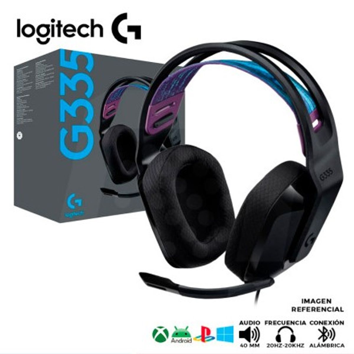 LOGITECH - Audífono con micrófono Gamer Logitech G335 - negro