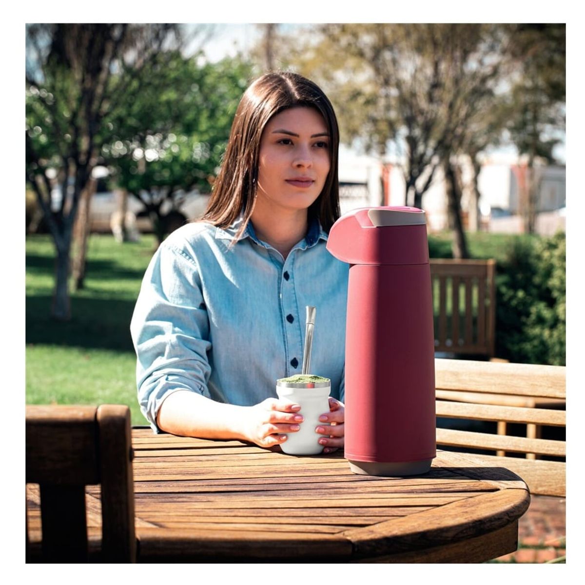 TRAMONTINA - TERMO TRAMONTINA CON SIFÓN 1.8 LT ROJO