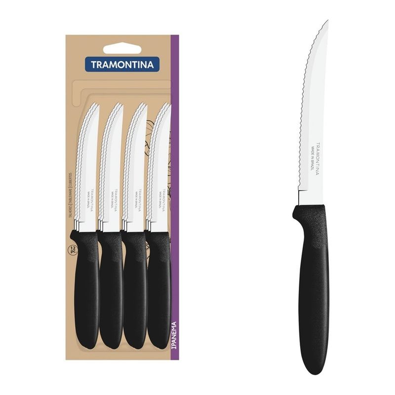 TRAMONTINA - JUEGO DE CUCHILLOS PARA ASADO TRAMONTINA IPANEMA X 12 PIEZAS