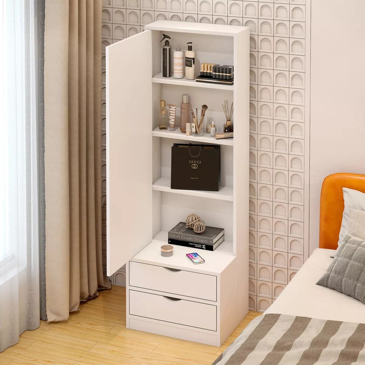 DIBA MUEBLES - Velador Con Espejo Kawany - Diba Muebles