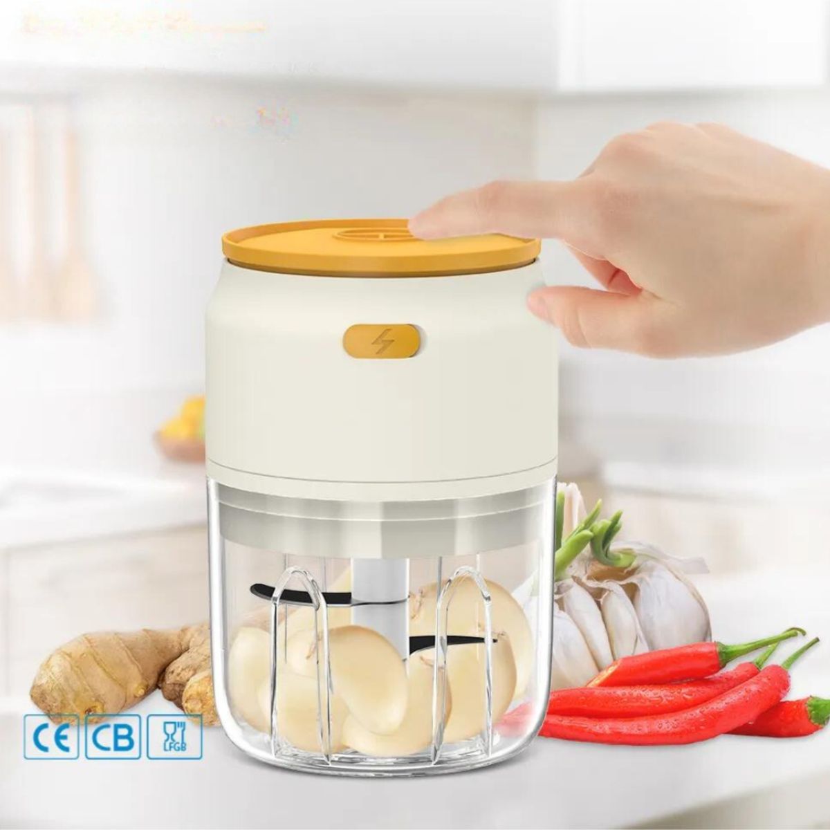 GENERICO - Mini procesador de alimentos USB de 250 ML - Gris