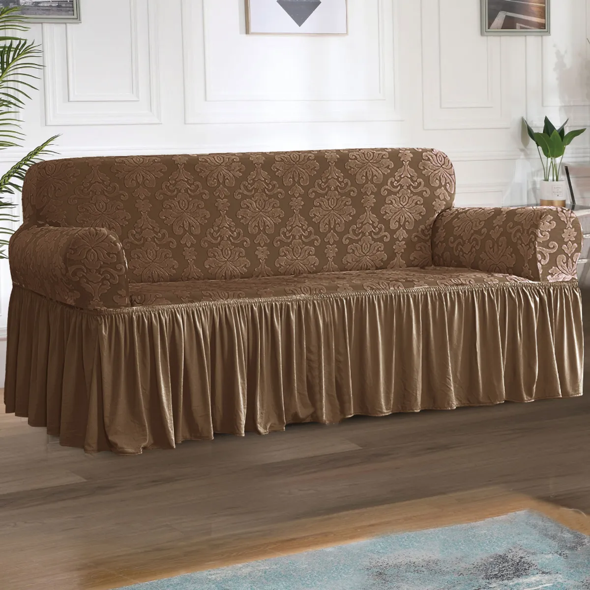 SALA FABULOSA - Funda de mueble labrado imperial 3-2-1- Mocca