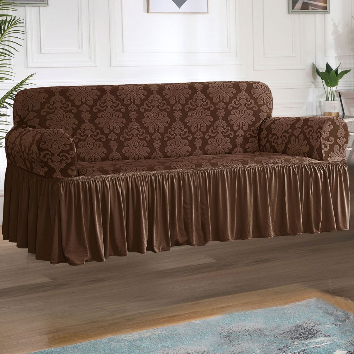 SALA FABULOSA - Funda de mueble 3-2-1 labrado imperial - Chocolate