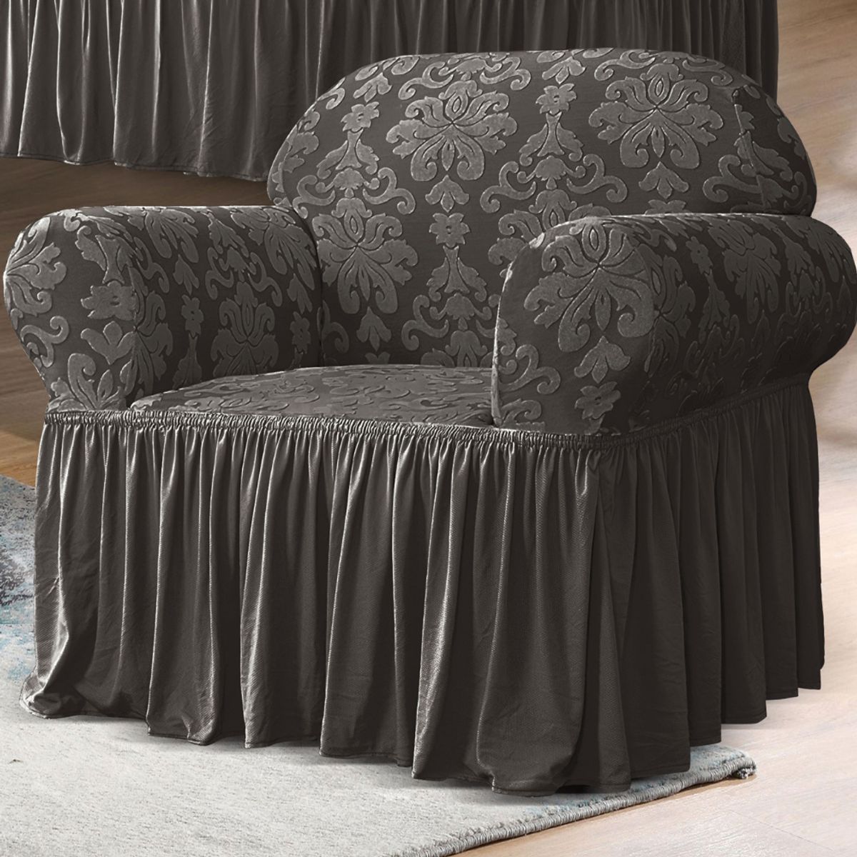 SALA FABULOSA - Funda de mueble 3-2-1 labrado imperial - Negro