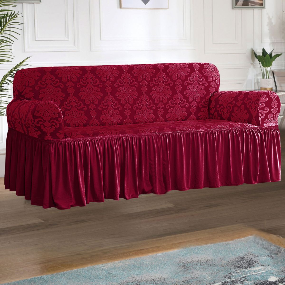 SALA FABULOSA - Funda de mueble 3-2-1 labrado imperial - Rojo