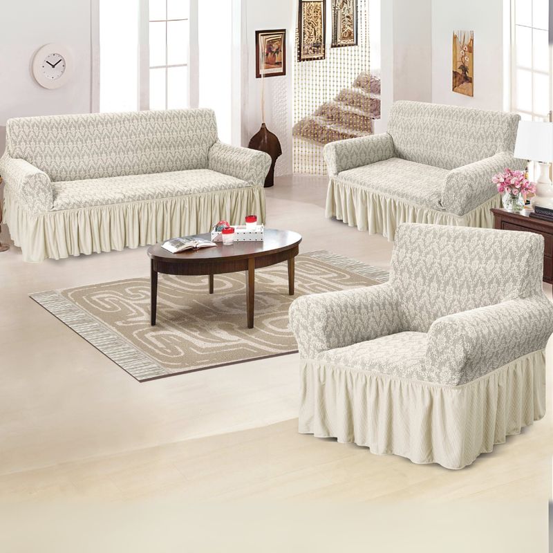 SALA FABULOSA - Funda de mueble 3-2-1 alto relieve diamante - Gris