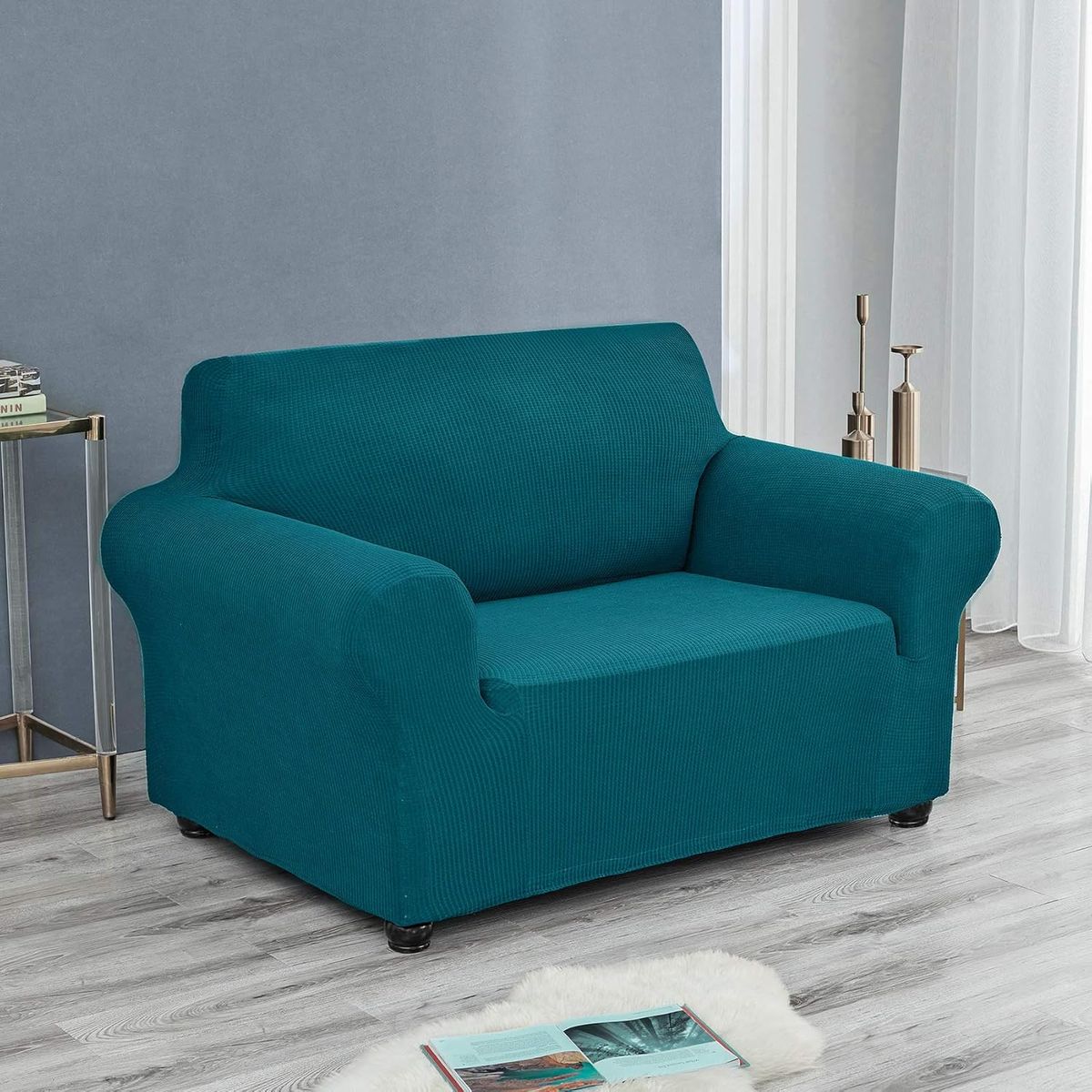 GENERICO - Funda Para Muebles De 1 asiento - Color Turquesa Oscuro