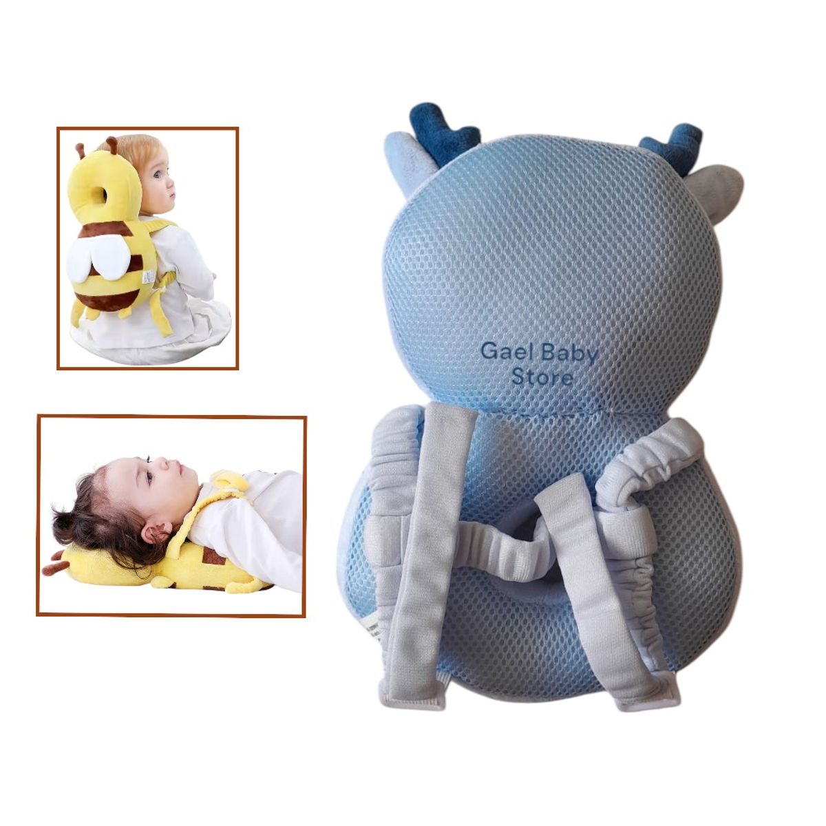 GENERICO - MOCHILA  PROTECTORA DE CABEZA PARA BEBÉS DISEÑO RENO