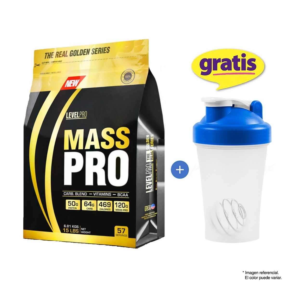 LEVEL PRO - MASS PRO SUERO DE LECHE 6.81 KG CHOCOLATE
