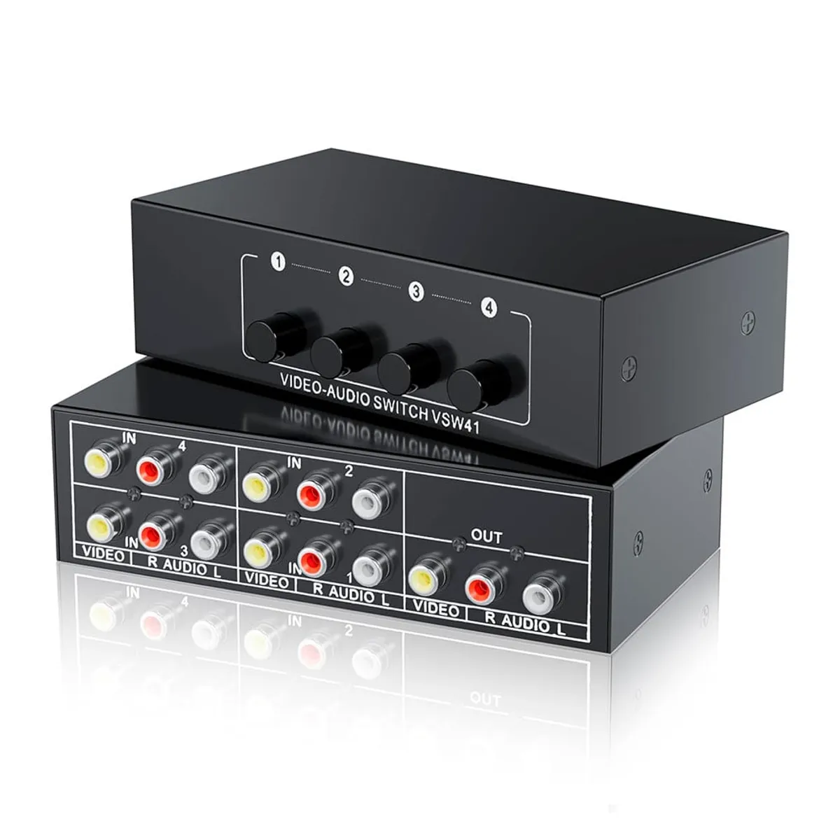 AMERICAN NET - Switch SELECTOR audio/video RCA - 4 entradas a 01 salida