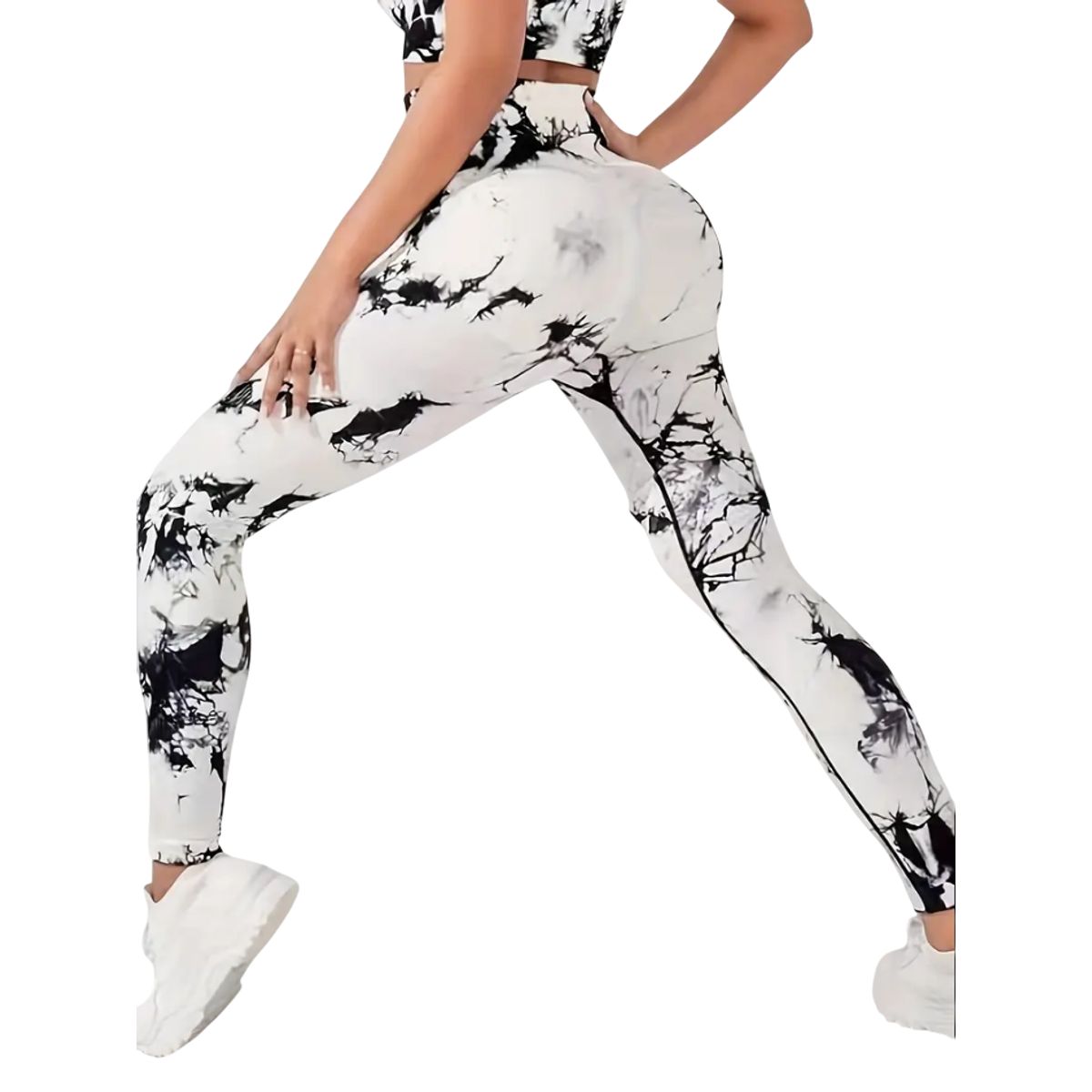 ROYAL PEACH APPAREL - Legging deportivo Tie Dye Blanco - Ropa deportiva malla mujer gym