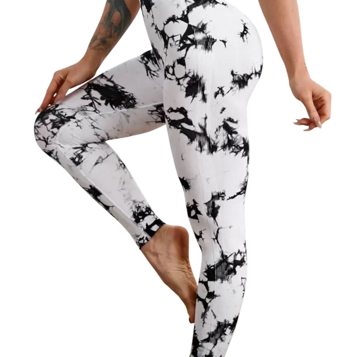 ROYAL PEACH APPAREL - Legging deportivo Tie Dye Blanco - Ropa deportiva malla mujer gym