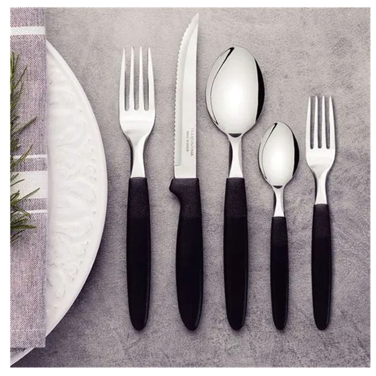 TRAMONTINA - JUEGO DE CUBIERTOS TRAMONTINA 30 PIEZAS IPANEMA NEGRO