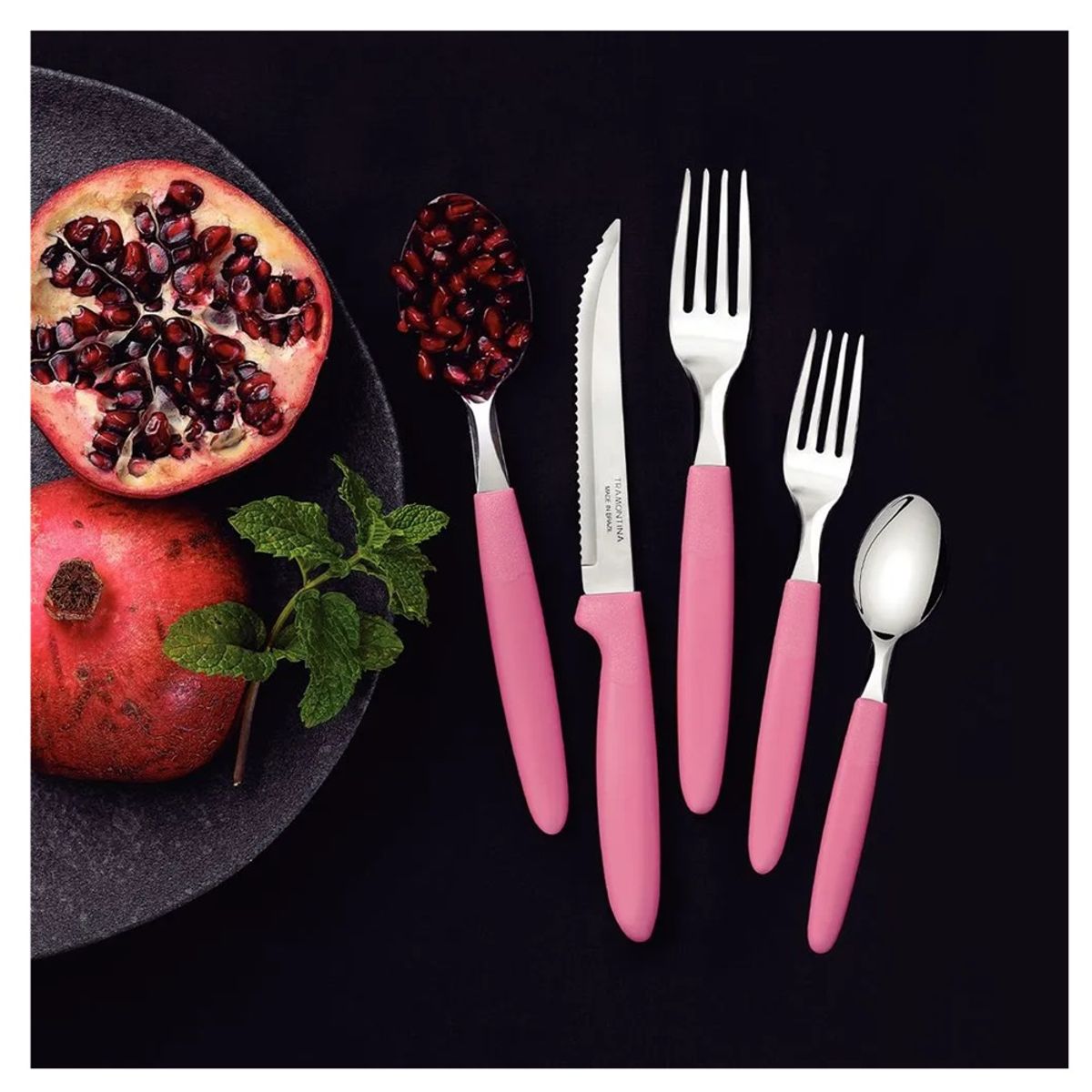 TRAMONTINA - JUEGO DE CUBIERTOS TRAMONTINA 30 PIEZAS IPANEMA ROSADO