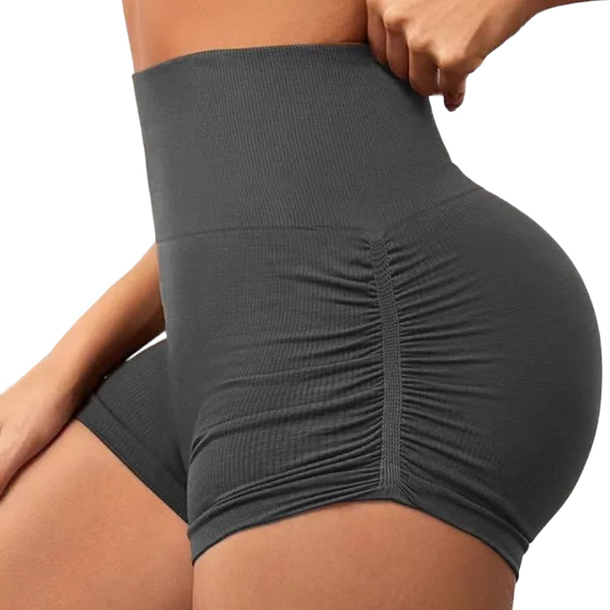 ROYAL PEACH APPAREL - Short deportivo GRIS corte lateral - Ropa deportiva mujer gym