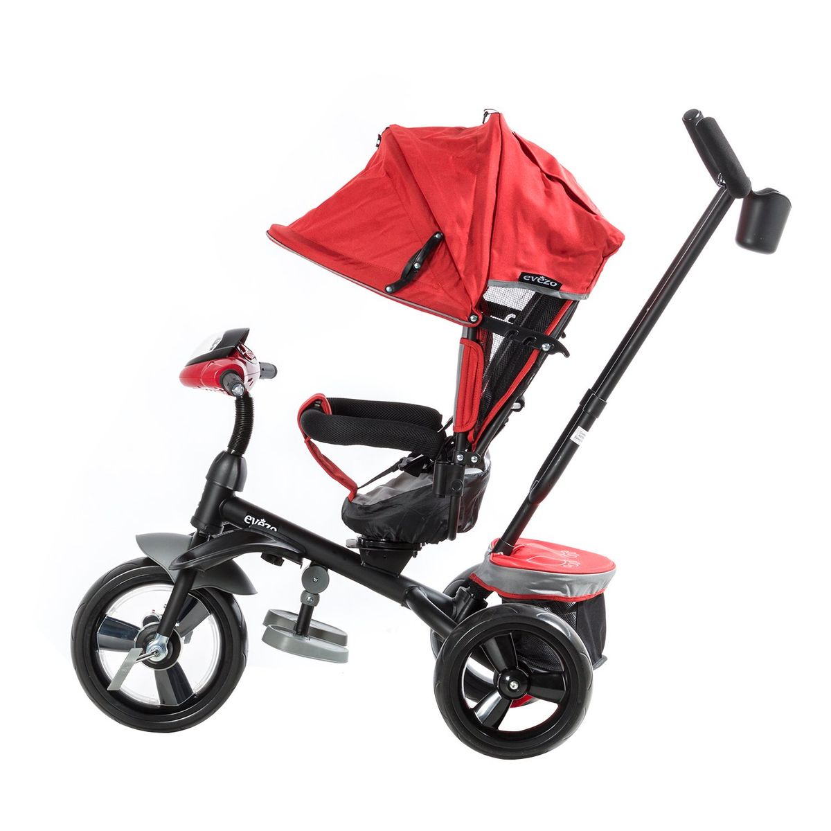 EVEZO - Triciclo de lujo giratorio musical con luces 320EV Rojo