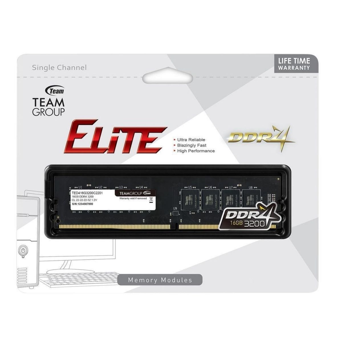 TEAM GROUP - Memoria Ram DDR4 UDIMM TEAM GROUP ELITE 16GB 3200MHZ