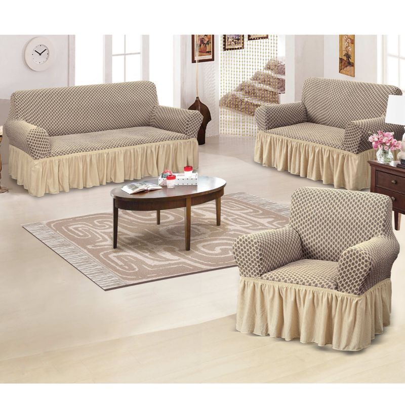 SALA FABULOSA - Funda de mueble 3-2-1 alto relieve Royal - Beige