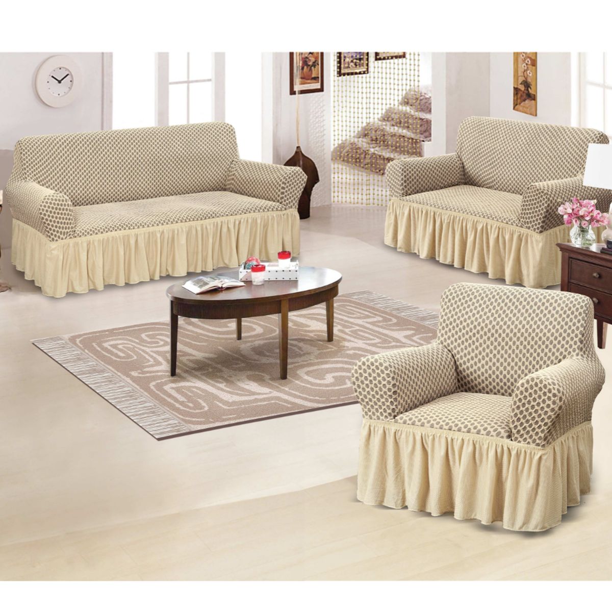 SALA FABULOSA - Funda de mueble 3-2-1 alto relieve Royal - Maíz