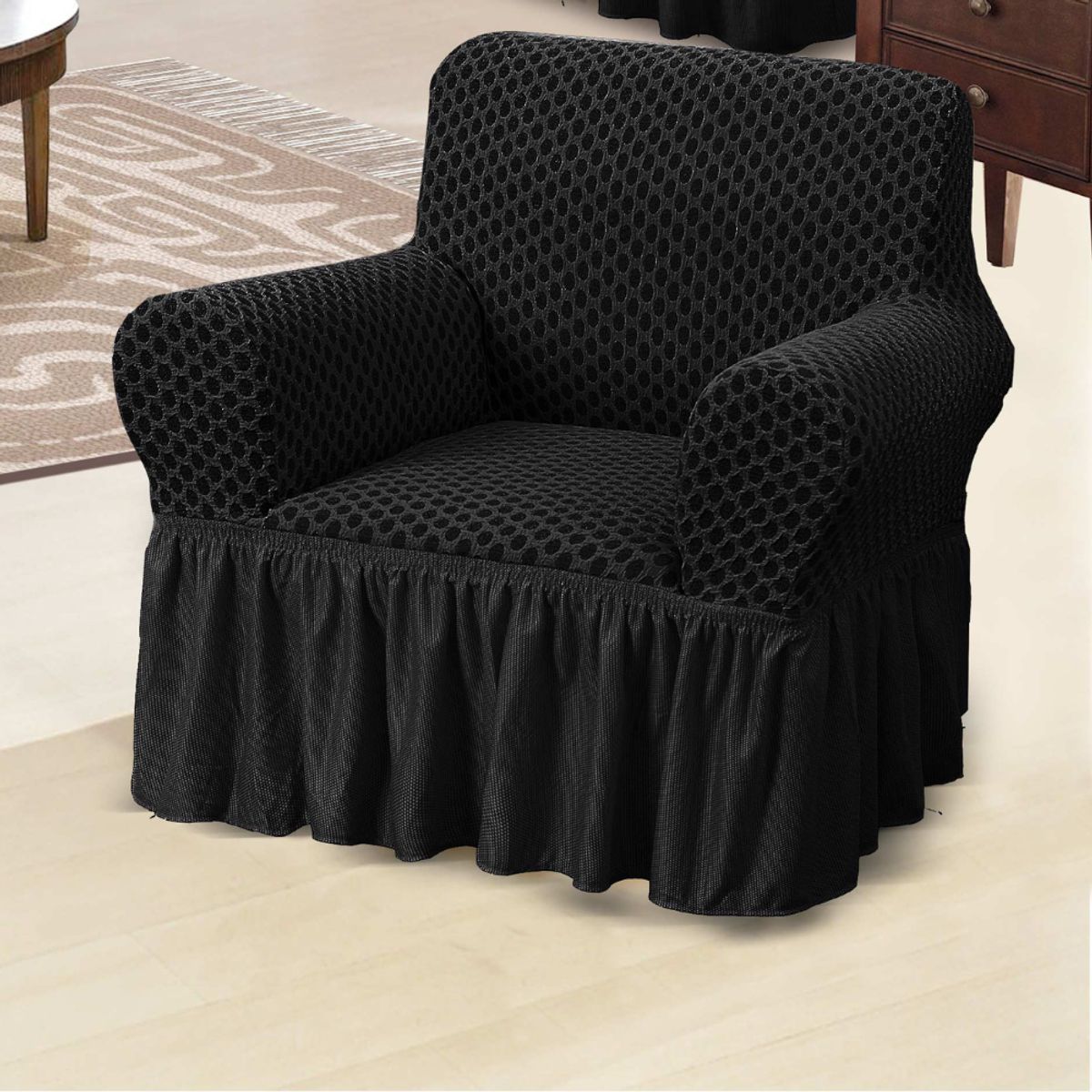 SALA FABULOSA - Funda de mueble 3-2-1 alto relieve Royal - Negro