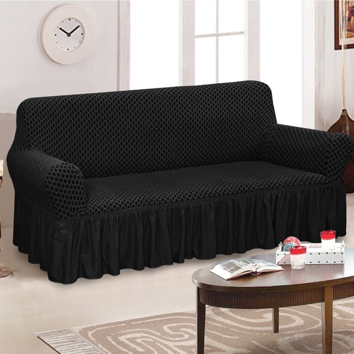 SALA FABULOSA - Funda de mueble 3-2-1 alto relieve Royal - Negro