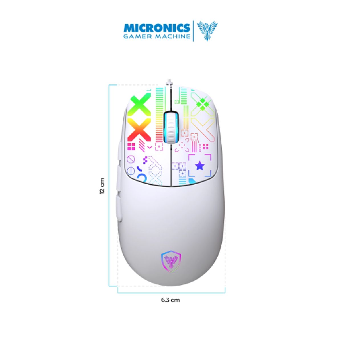 MICRONICS - Mouse Gamer X-BYTE MIC GM889 USB RGB 7B 12800DPI MICRONICS