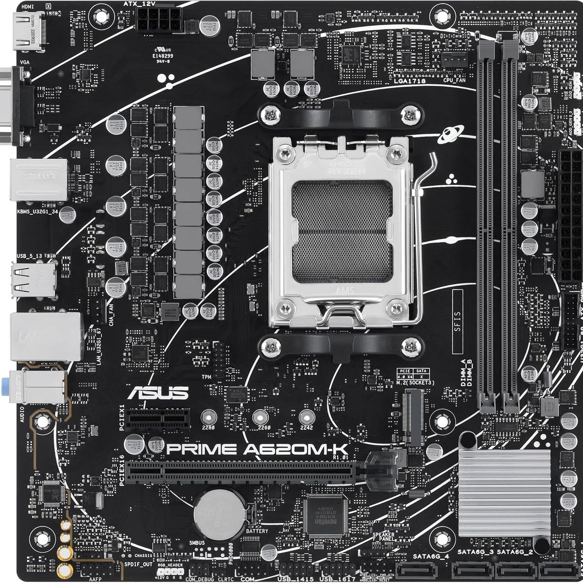 ASUS - Motherboard ASUS PRIME A620M-K Chipset AMD A620 AMD AM5 Micro ATX