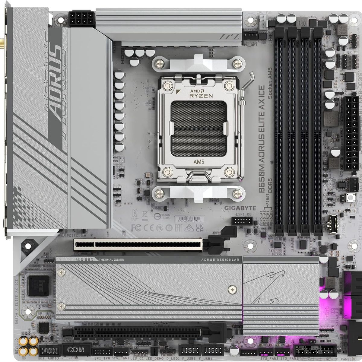 GIGABYTE - Motherboard Gigabyte B650M AORUS ELITE AX ICE AMD B650 AM5 mATX