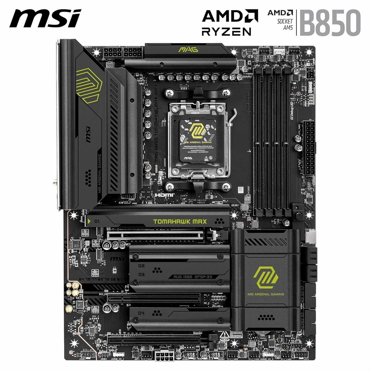 MSI - Motherboard MSI MAG B850 TOMAHAWK MAX WIFI Chipset AMD B850 AM5 ATX