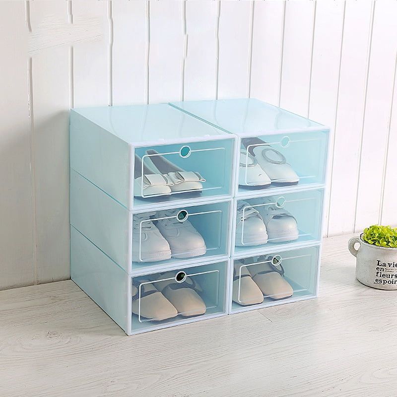 GENERICO - Set x 24 Organizadores De Polipropileno Apilables de Zapatos - Celeste