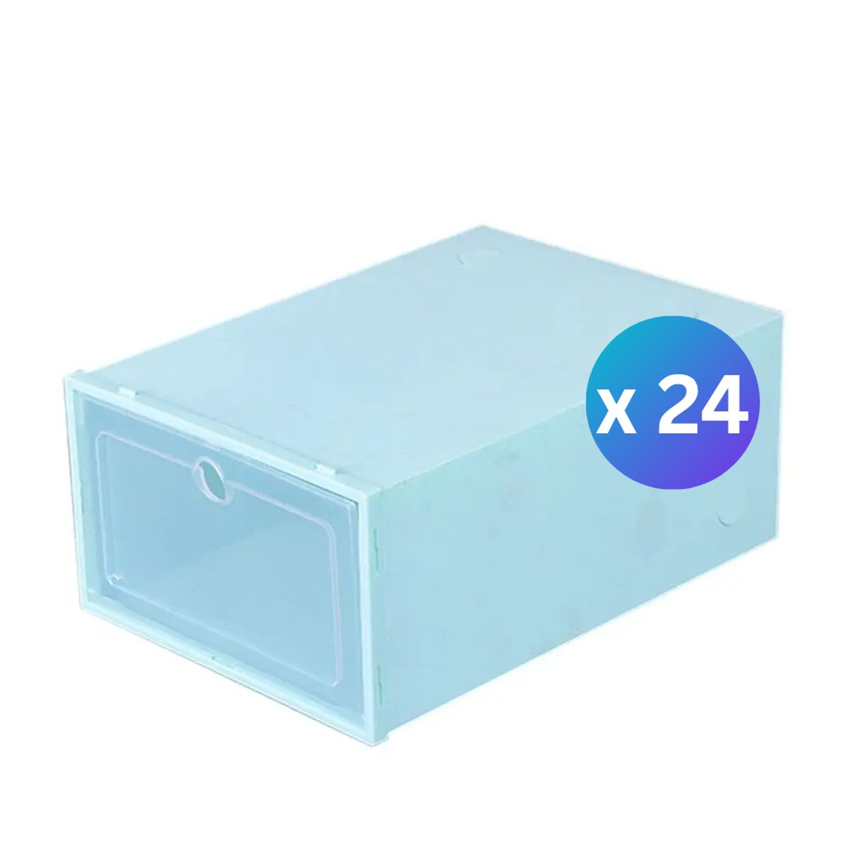 GENERICO - Set x 24 Organizadores De Polipropileno Apilables de Zapatos - Celeste