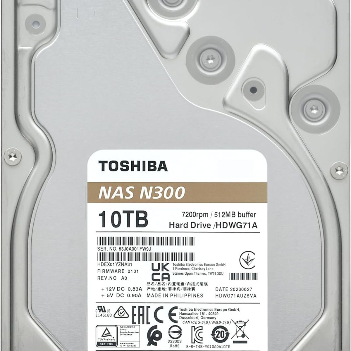 TOSHIBA - Disco duro Toshiba NAS N300 10TB SATA 6 0Gb s 7200rpm 512MB 3 5