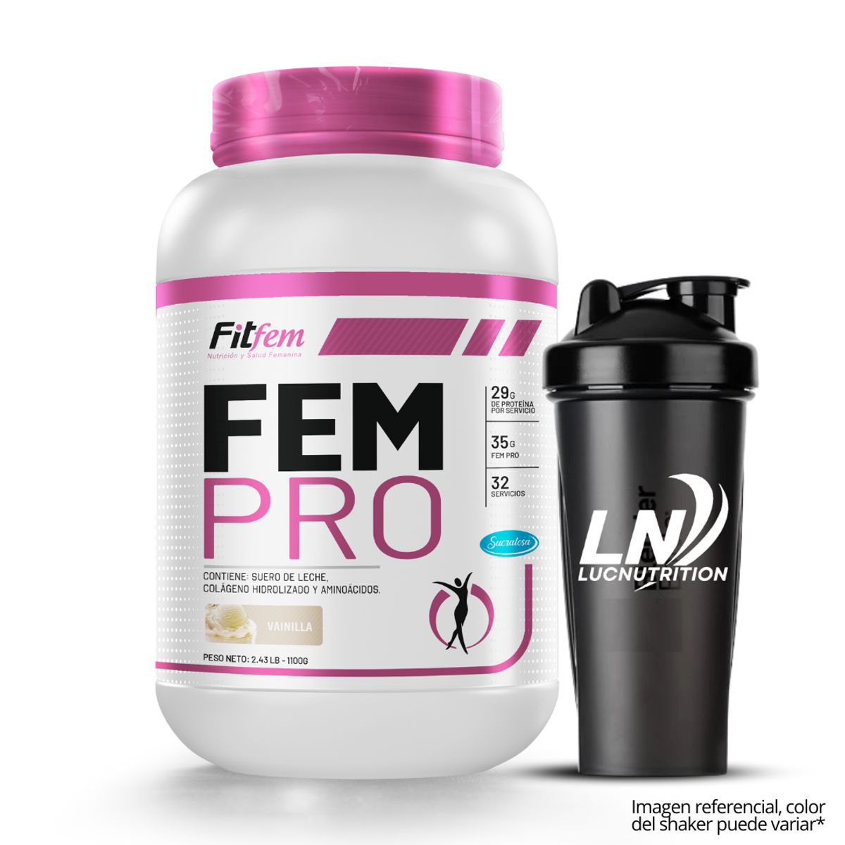 FITFEM - Proteína Fem Pro 1.1 kg Vainilla + Shaker