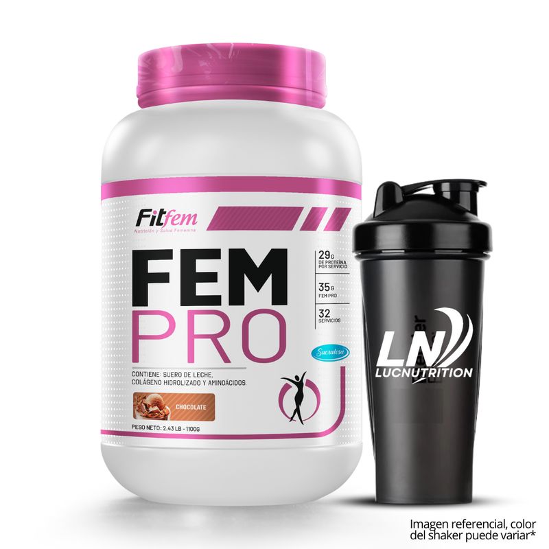 FITFEM - Proteína Fem Pro 1.1 kg chocolate + Shaker
