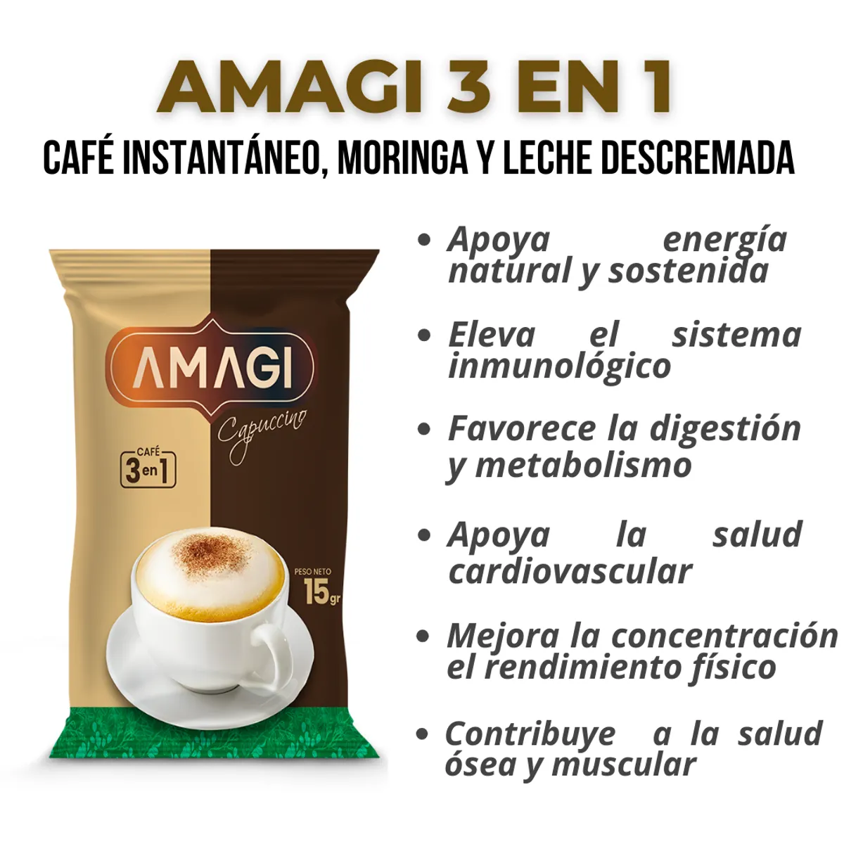 GENERICO - AMAGI CAPUCCINO - CAFÉ CON MORINGA