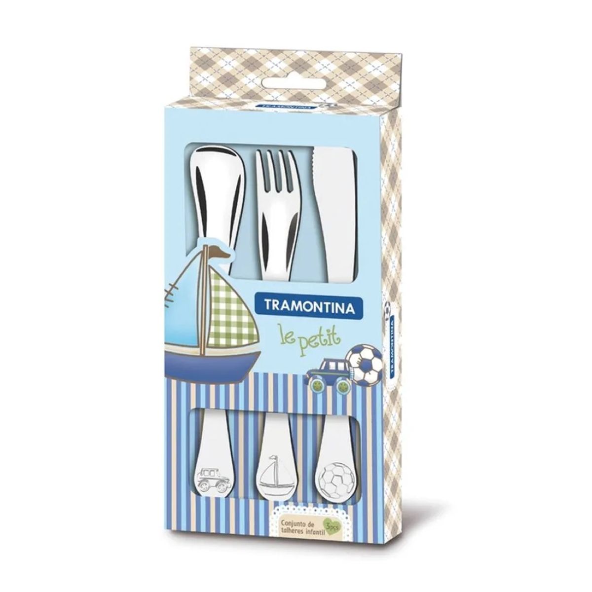 TRAMONTINA - JUEGO DE CUBIERTOS PARA NIÑOS TRAMONTINA DE 3 PIEZAS