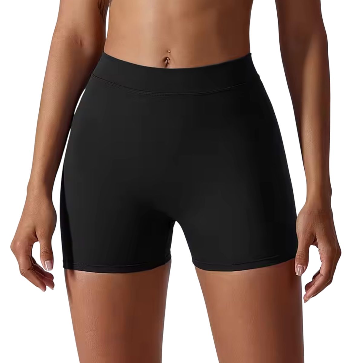 ROYAL PEACH APPAREL - Short deportivo corte v NEGRO - Ropa deportiva mujer gym