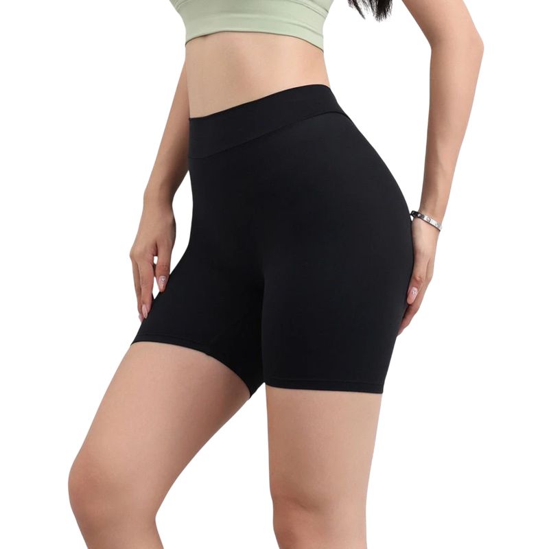 ROYAL PEACH APPAREL - Short deportivo corte v NEGRO - Ropa deportiva mujer gym