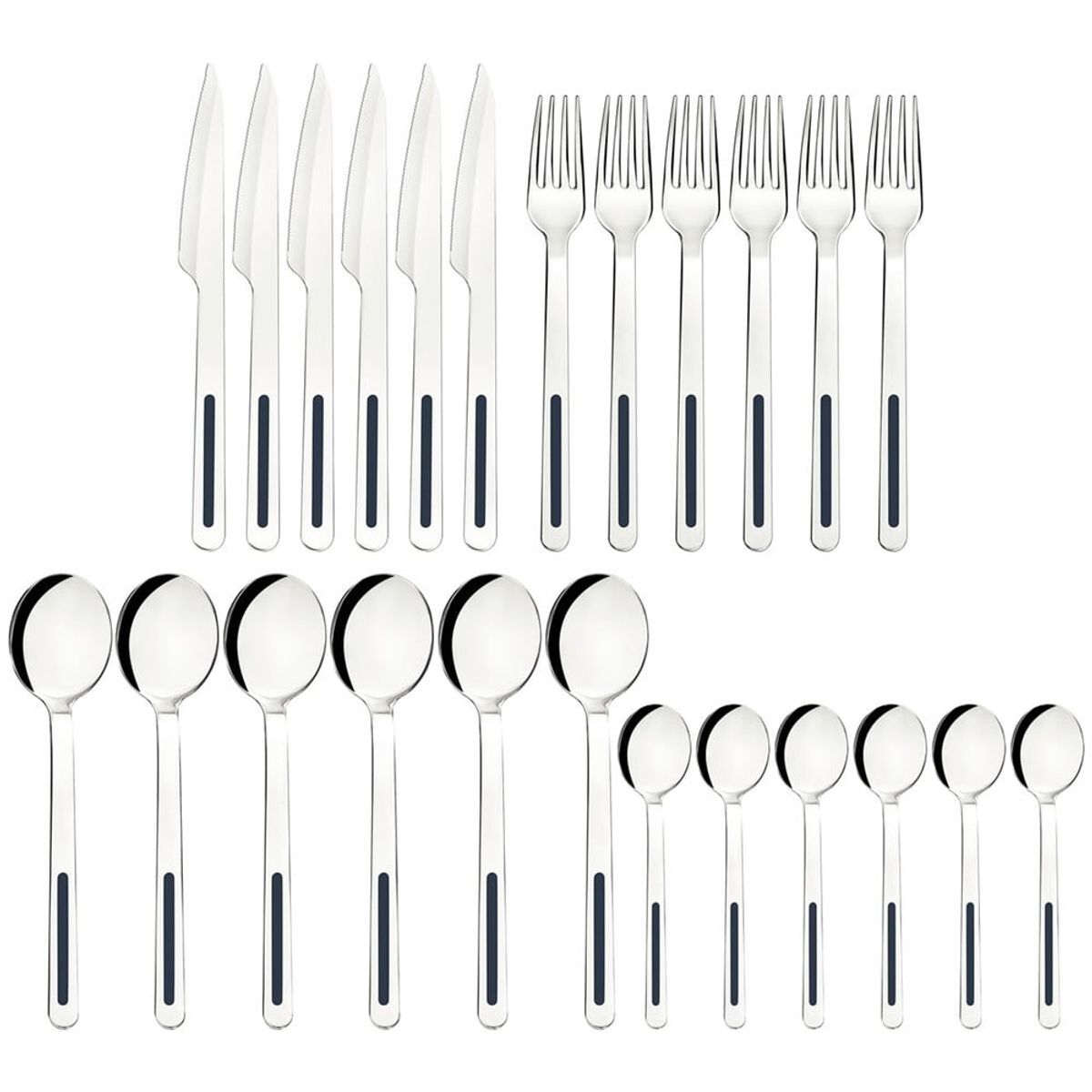 TRAMONTINA - JUEGO DE CUBIERTOS TRAMONTINA DE 24 PIEZAS VIK AZUL