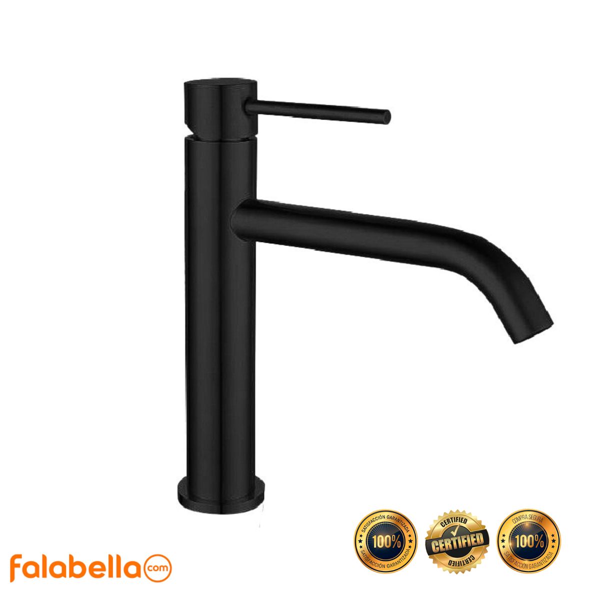 XM - Grifo de agua fría para baño L304-21801 Acero Inoxidable Negro Mate