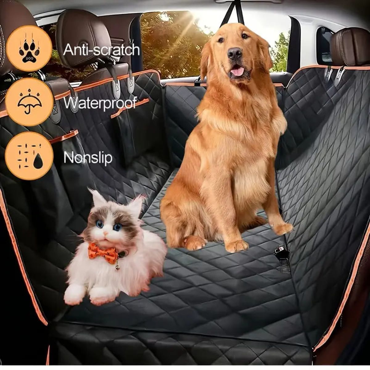 MEGIMPERU - Funda Cobertor Impermeable de Asiento de Coche para Mascota
