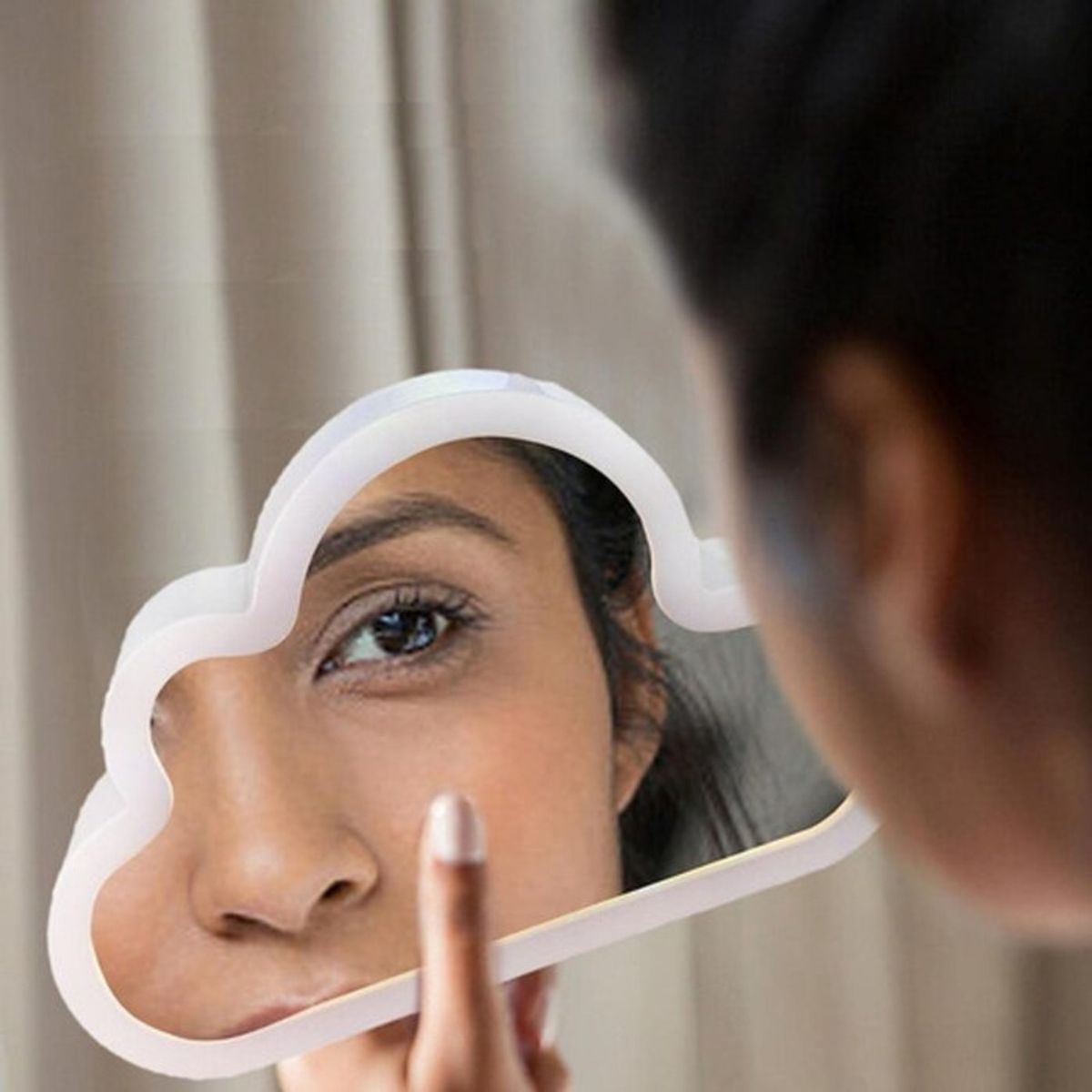 GENERICO - Lampara Espejo Nube Tulipan Infinito Rosado USB