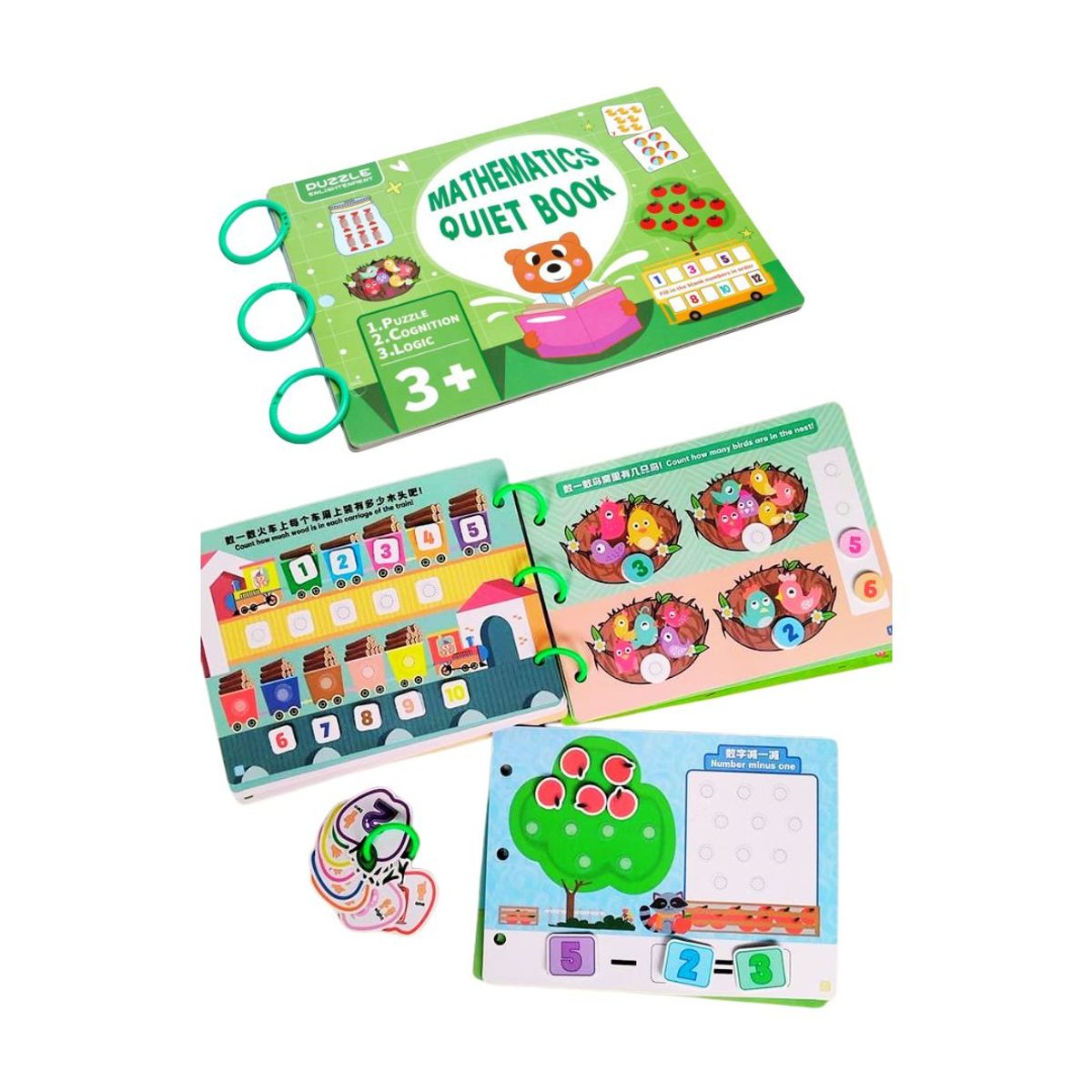 GENERICO - Libro Osito Montessori de Matemáticas para Preescolar - Educativo Interactivo y Sensorial