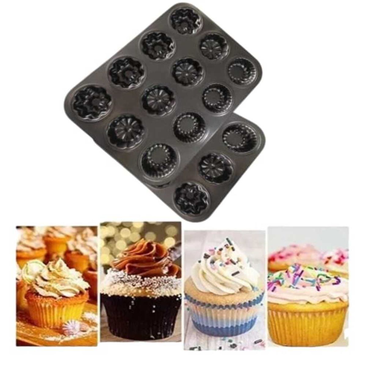 GENERICO - Dos Molde Para 12 Cupcake  para Hornear