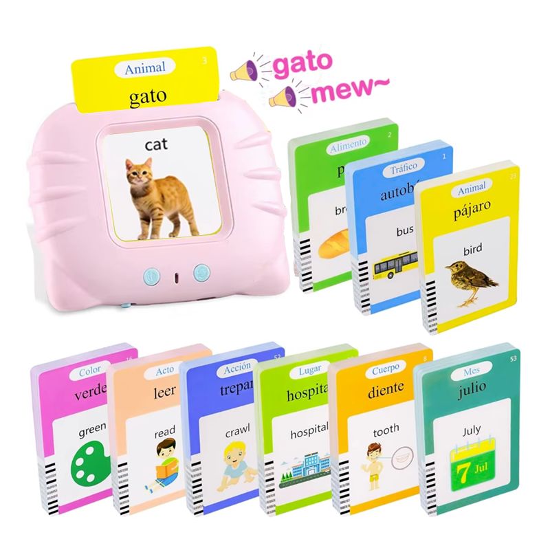 GENERICO - Flash Cards Early Learning Ingles Español Pink