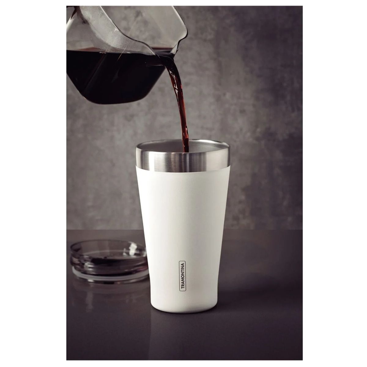 TRAMONTINA - VASO TERMICO TRAMONTINA CON TAPA 550 ML BLANCO EXATA