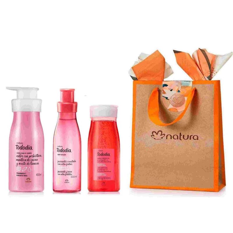 NATURA - Tododia Frutas Rojas Crema Cuerpo + body splash + jabon liquido kit
