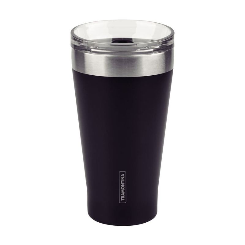 TRAMONTINA - VASO TERMICO TRAMONTINA CON TAPA 550 ML NEGRO EXATA