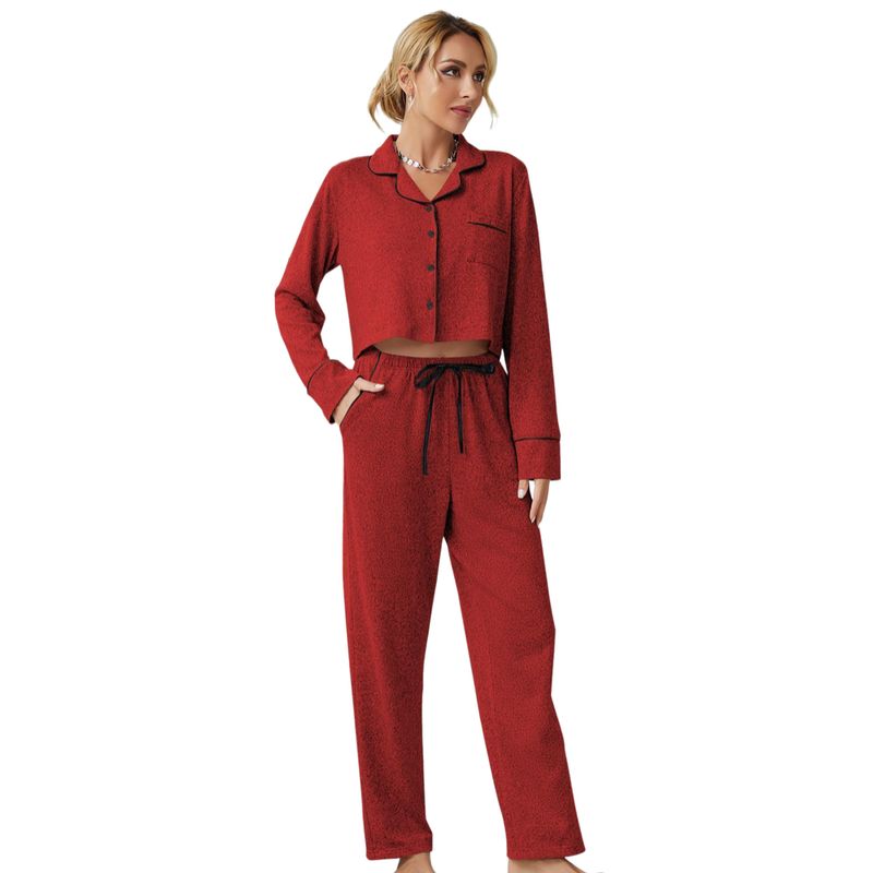 BLWOENS - Pijama de para mujeres - 2 piezas - Rojo